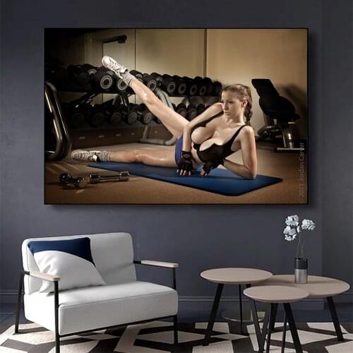 Horizontal Chart Sexy Girl Bodybuilding Fitness Star Carver Motivational GYM Wall Silk Cloth HD Poster Art Home Decoration Gift