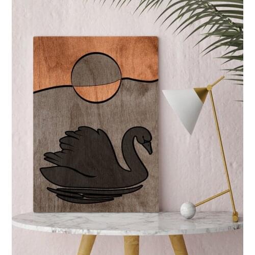 BK Home Swan Design Canvas Table 30x50cm-1