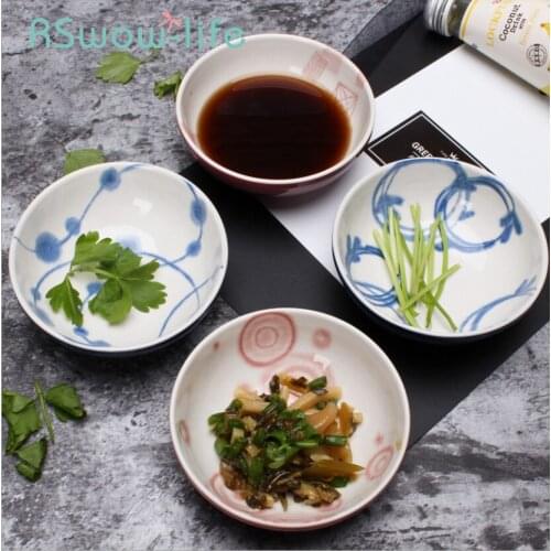 Ceramic Dish Creative Round Japanese Style Sauce Dish 4.2 Inch Small Dishes Serving Dishes For Tableware