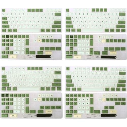Keypro Matcha Green Ethermal Dye Sublimation fonts PBT keycap For Wired USB mechanical keyboard 124 keycaps