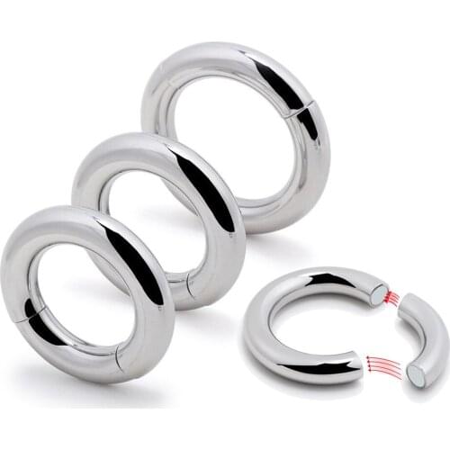 Metal Magnet Physiotherapy Penis Ring Heavy Cock Ring Penis Enlargement Sex Erection Lasting Delay Ejaculation Ring for Men Sex