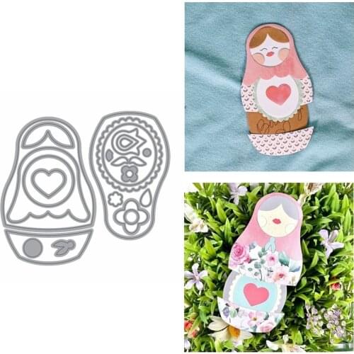 Metal Cutting Dies Set Lovely Layer Baby Doll for DIY Scrapbooking Album Cards Craft Making Template 2021 New 135.8*153mm