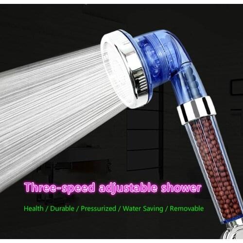 New multi-function three-speed adjustable negative ion spa shower automatic pressurized water-saving handheld nozzle set shower