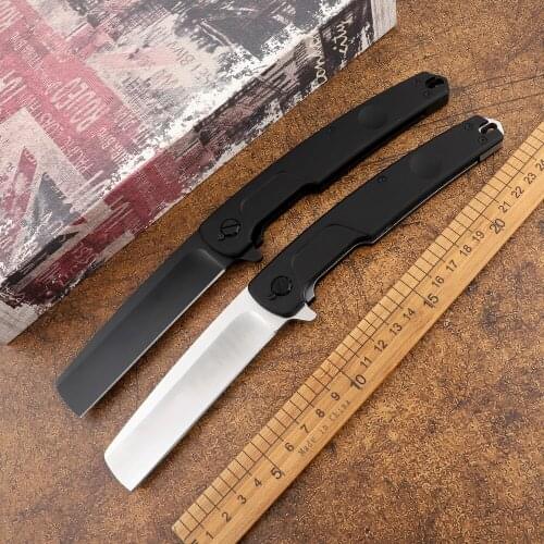 New N690 blade aluminum handle ball bearing outdoor hunting camping tactics self-defense fruit folding T-shaped razor EDC tool