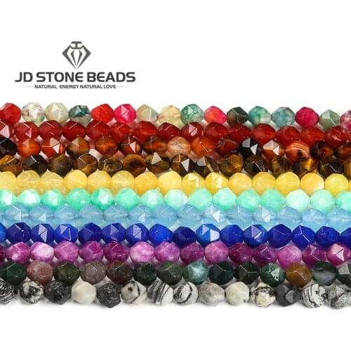 Wholesale Gemstone Diamond Shape Chalcedony Beads DIY Jade Jewelry Accessories Bracelet Faceted Beads For Jewelry Making