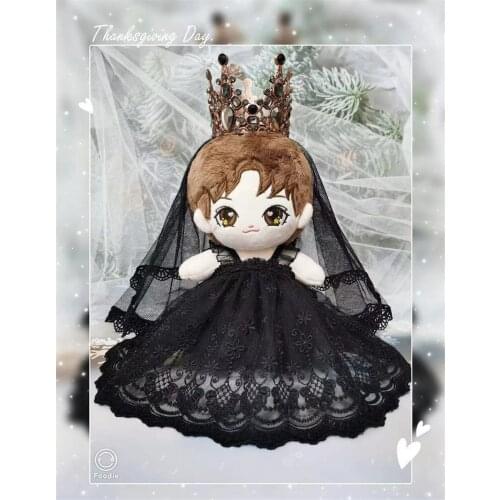 Cosmile Original Hand- Made 20cm Doll Clothes Clothing Black Lace Wedding Dress Queen Outfits Cosplay