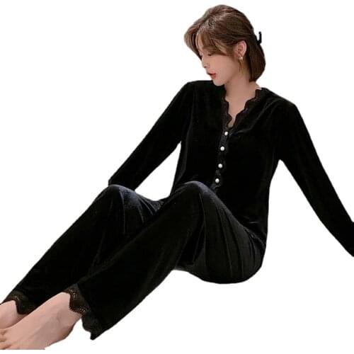 4011-b6Pajamas Set Silk Satin Womens Lace Nightwear Spring Strap Pyjamas Suit Female Lounge Sleepwear with Home Wear