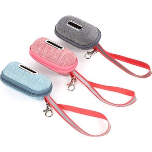 Portable Pet Dog Poop Bag Dispenser Puppy Pick-Up Bags Holder Pouch with Rope Cleaning Waste Garbage Box