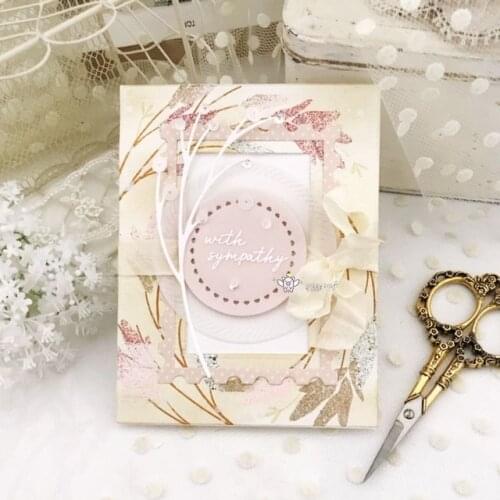 Mmao Crafts Metal Steel Cutting Dies New Lace circle round frame Stencil For DIY Scrapbooking Paper/photo Cards Embossing Dies