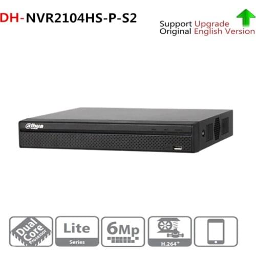 Dahua NVR2104HS-P-S2 4 Channel POE NVR Compact 1U 4PoE N Full HD Network Video Recorder 6MP Recording HDD Selectable