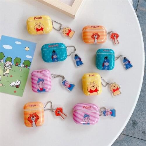 Cartoon Cute Winnie the Pooh Piglet AirPods Pro Silicone Case Apple 1/2 Generation Wireless Headset Shell Creative Toy