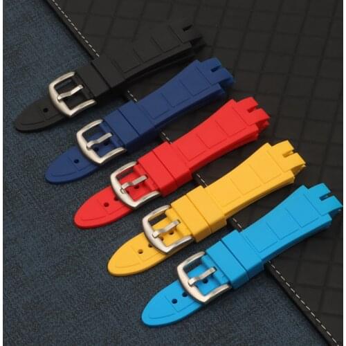 28mm Colorful Soft Nature Rubber Silicone Watchband Watch Band For Roger for Dubuis Strap for EXCALIBUR Series Pin Buckle Tools