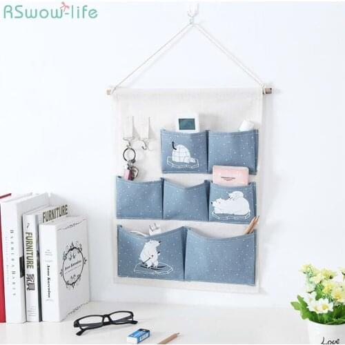 Cute Cartoon Storage Bag Wall-mounted Large-capacity Household Kitchen Door Debris Storage Bag For Kitchen Storage Products