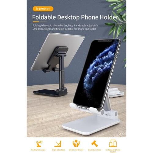 Foldable Phone Stand Metal Cellphone Holder Adjustable Desk Bracket Smartphone Mount Universal for iOS/Android Moble Phone