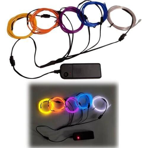 100PCS 5 in 1 Glow Wire Cable LED Neon Holiday Party Decoration DIY Costumes Car Bike Clothes Light Kids Joke Toys