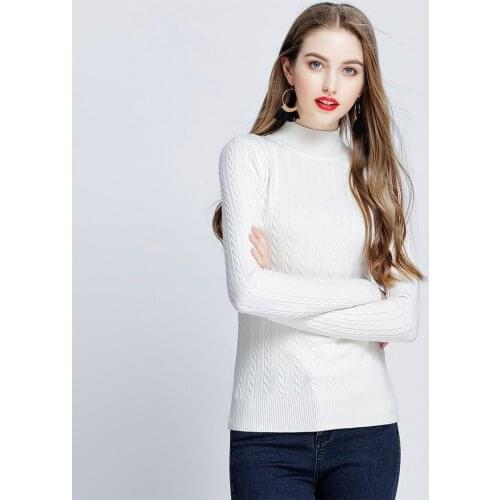 2019 Jumper Woman Rendering Unlined Upper New Pattern Thickening Knitting Sweater Long Sleeve Korean Color Self-cultivation