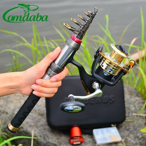 1.5M-3.6M Comdaba High Carbon Telescopic Fishing Rod 8/9/10/11/12/14 Sections Metal Handle Sea Fishing Rod With Strong Bag Set