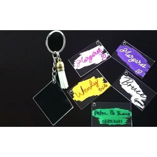 10 pcs Custom Size Multic Shape Clear Acrylic Keychains Blanks with Hole,Durable Acrylic Disc Perfect for DIY Crafts with Tassel