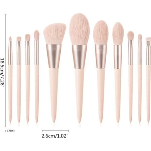 Q1FB 11Pcs Pro Makeup Brushes Set Foundation Powder Eyeshadow Cosmetic Brush Tools
