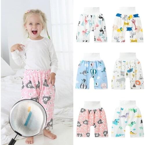 2 in 1 Comfy Baby Changing Diaper Skirt Shorts Waterproof Absorbent Nappy Pants Washable Child Potty Training Underwear