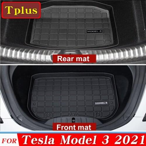 2021 New!! Medel3 2PCS Front Rear Trunk Storage Mats For Tesla Model 3 2021 Trunk mat Accessories Car Cargo Tray TPE Trunk Mats