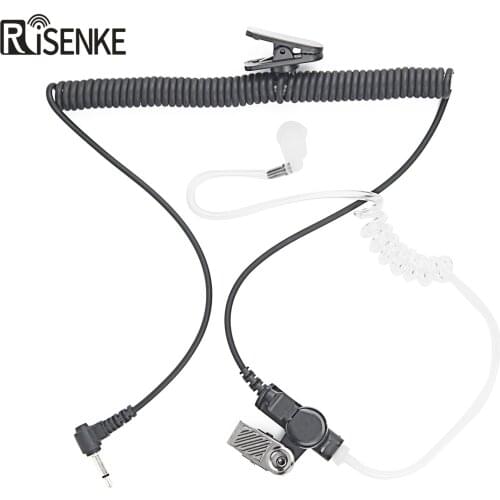 3.5mm RECEIVER/LISTEN ONLY Surveillance Headset Earpiece with Clear Acoustic Coil Tube Audio Kit For Two-Way Radio Transceiver