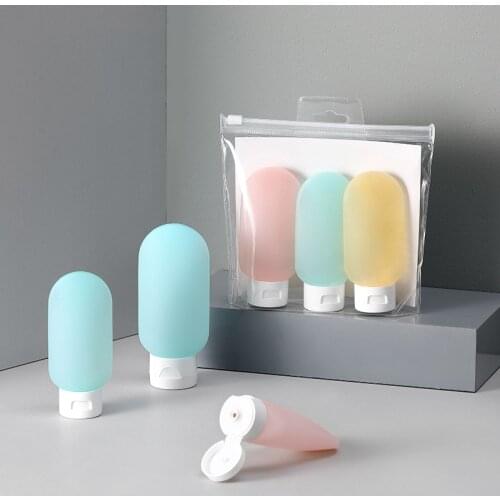 3pcs Soft Gel Lotion In Bottles Skin Care Cosmetics Toothpaste Facial Cleanser Shampoo Shower Gel Travel Bottles Empty Bottles