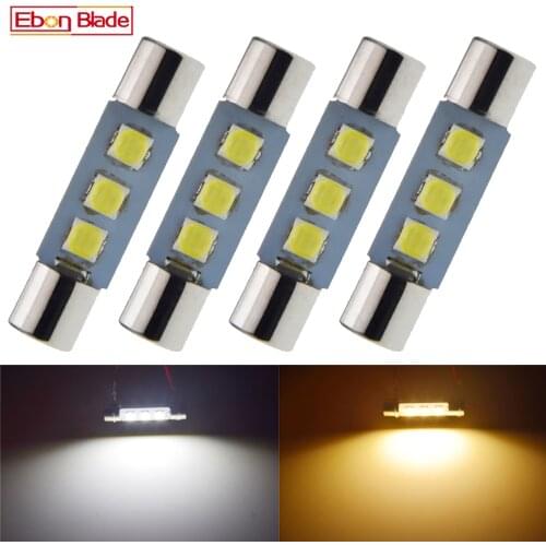 4Pcs Car Led Light Warm White 28mm 29mm 31mm C5W Wedge Auto Festoon Interior Dome Map Reading Bulb Trunk License Plate Lamp 12V