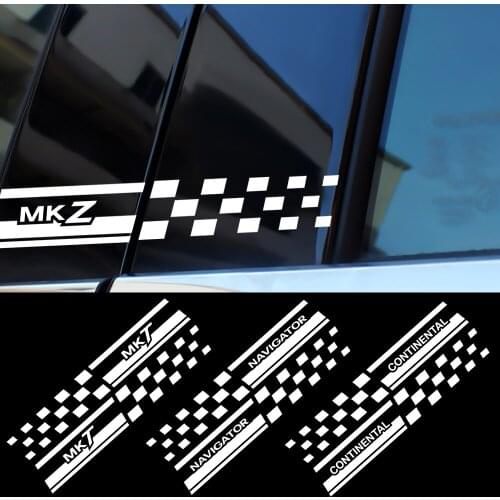 20*3CM Car Side Window B Pillar Reflective PVC DIY Decortion Decals For Lincoln Continental Navigator MKZ MKC MKT Accessories