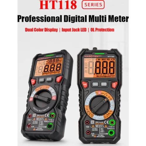 HABOTEST Automotive Digital Multimeter HZ Ohm Capacitance NCV LIVE Duty AC DC Voltmeter Multimetro True RMS Smart Multi Tester