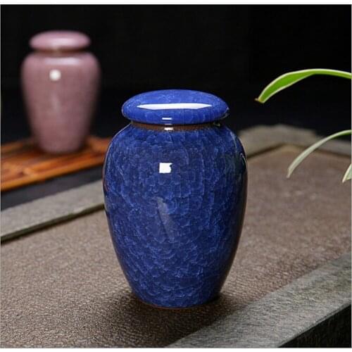 Free Shipping 200ML Ice crack glaze Ceramic Tea Cans Sealed Tea Jar Storage Cans Food Storage Tank 5 Color Choice