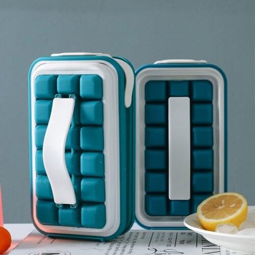 Ice Tray Molds Curling Two-in-one Ice Cube Tray Water Bottle Ice Cube Maker Storage Box Frozen Ice Cube Bag Silicone Ice Mold