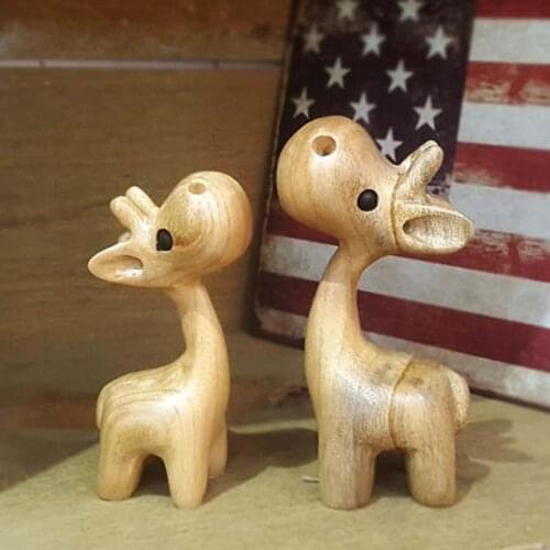 Camphor Wood Giraffes Handmade Decoration Art Craft Wooden Deer