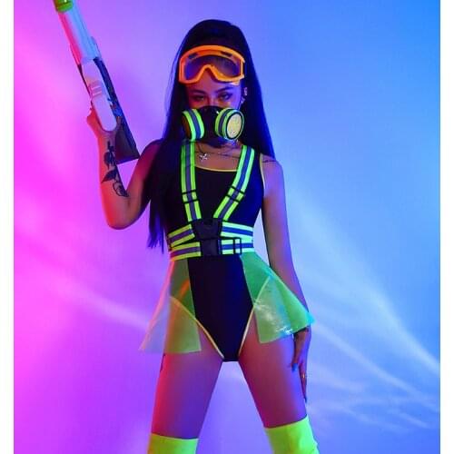 Jazz Pole Dance Costume Bodysuit Nightclub Bar Ds Gogo Dancing Rave Clothes Cosplay Stage Wear Performance Dancewear Suit YS1330