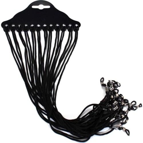 Fashion 12pcs Eyewear Rope Black Eyewear Nylon Cord Glasses Cord Glasses Strap Glasses Chain