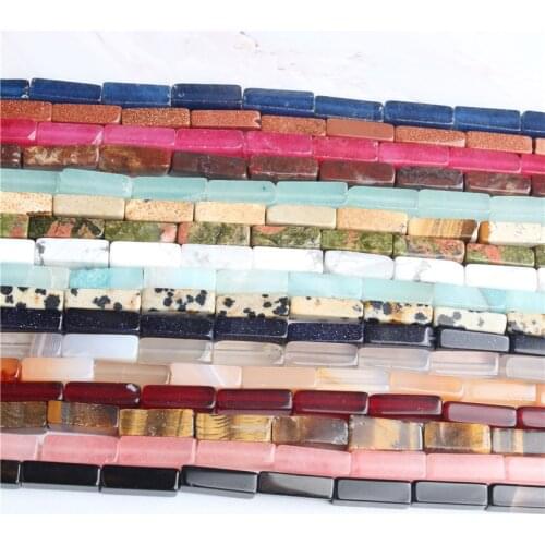 Linxiang fashion natural multicolor Rectangular prism Loose Beads DIY bracelet necklace ear stud Accessories