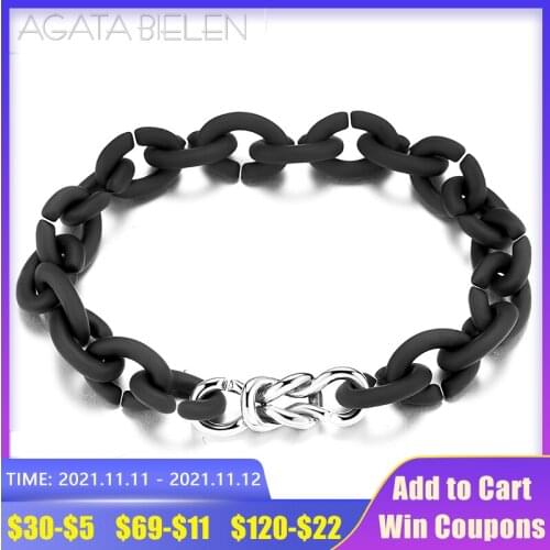 Round Charm beads Mens bracelets for Women Accessories black Hard Rubber Bracelets handmade Gift