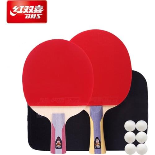 1Pcs Upgraded 5 Star Lightweight Powerful Ping Pong Paddle Double Face Long Short Handle Ping Pong Rubber Paddle Racket Set