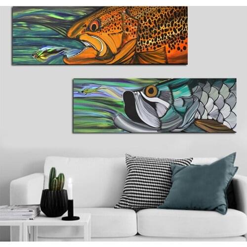Wall Art Pictures Color Big Fish Posters and Prints Animal Canvas Paintings Living Room Decoration No Frame