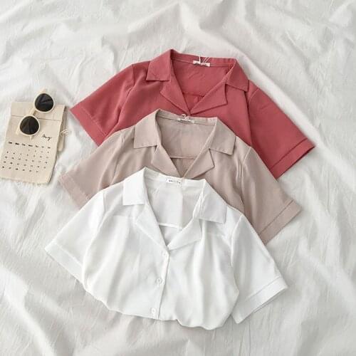 New Women Shirt Summer Korean Version Tops Japanese School Uniform For Girls Short Sleeve Suit Blouse Student Shirt Work Uniform