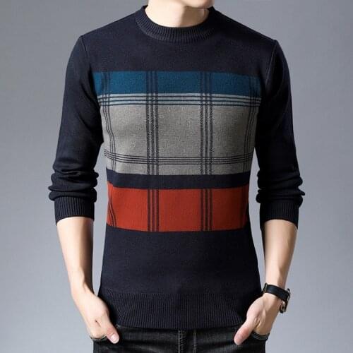2020 Winter New Fashion O Neck Sweater Mens Pullovers Warm Slim Fit Jumpers Knit Woolen Autumn Korean Style Casual Men Clothes