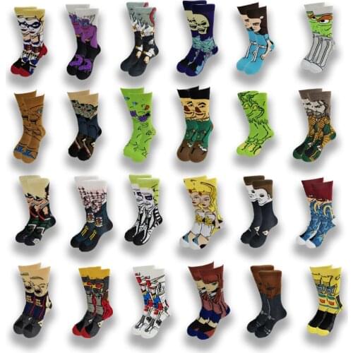 Men and Women Cartoon Anime Cotton Socks Happy Funny Socks Personality Cool Crew Socks Street Fashion Skarpety Sewing Pattern