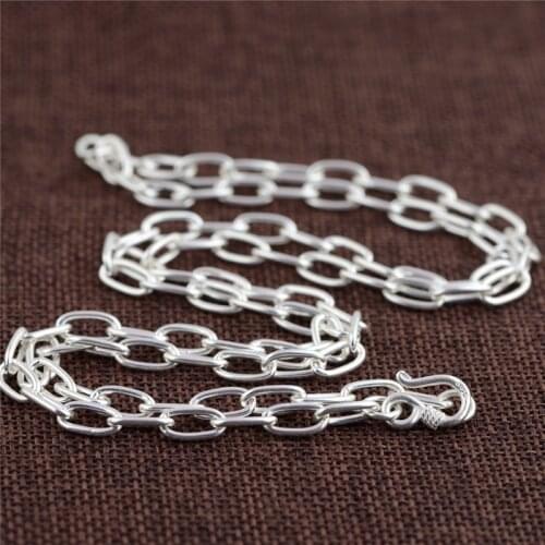 925 Sterling Silver Necklace Men Link Chain Fine Jewelry Hiphop Punk Rock Necklace Male Luxury Jewellery Steampunk Boy Gifts