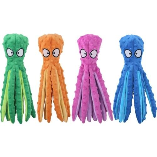 Octopus plush plush dog toy outdoor play interactive squeaky dog toy sounder sound paper chewing toy Pet doll pet toy