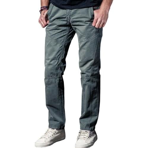 Drop shipping new men cargo pants gray color big pockets mens casual trousers easy wash male army pants 29-38 JPCK10