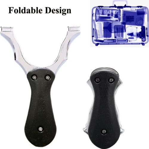 Slingshot Hunting Bow Pocket Catapult Aluminum Rubber Band Shooting Foldable Folding Mini