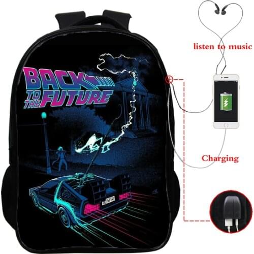 Back To Future Print Female Backpack Women Backpacks College Teenager School Bagpack Travel Bags for Teenage Girls Boys Mochila