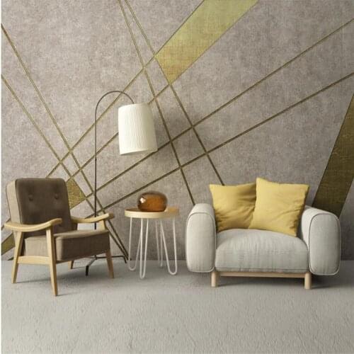 Nordic Modern Minimalistic Golden Geometric TV Background Wallpapers for Living Room Bedroom Walls 3D Wall Papers Home Decor