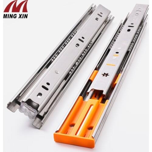 10-22"Stainless Steel Drawer Slides Mute Cushion Buffer Soft Closing Drawer Slide Three Section Drawer Guides Furniture Hardware