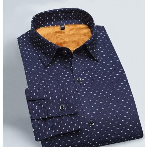 High Quality Mens Winter Shirt New Fashion Thick Warm Male Shirt Cotton Solid Slim Fit Mens Casual Shirts Mens Brand Clothing